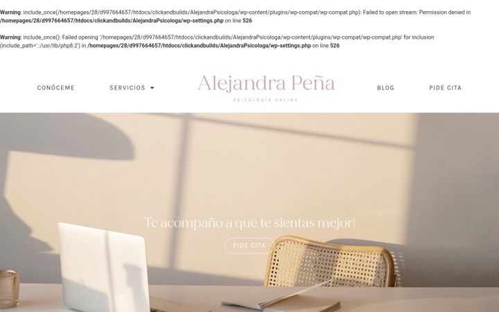 Skjermbilde av alejandrapsicologia.es