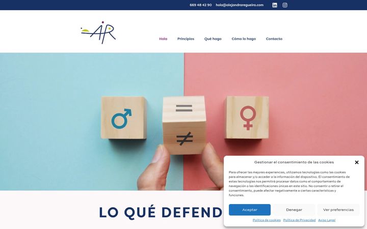 Screenshot of alejandraregueira.com
