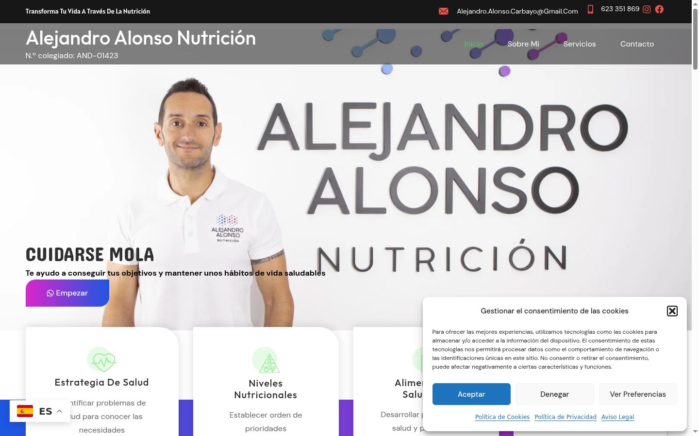 Screenshot of the consent banner shown before any interaction