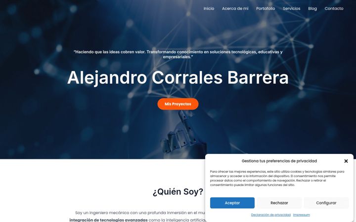 Screenshot of alejandrocorralesb.com