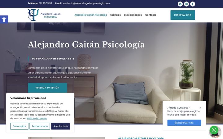Screenshot of alejandrogaitanpsicologia.com