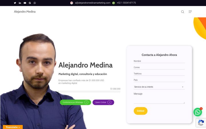 Képernyőkép: alejandromedinamarketing.com