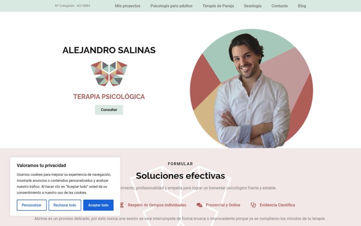 Screenshot of alejandropsicologia.com