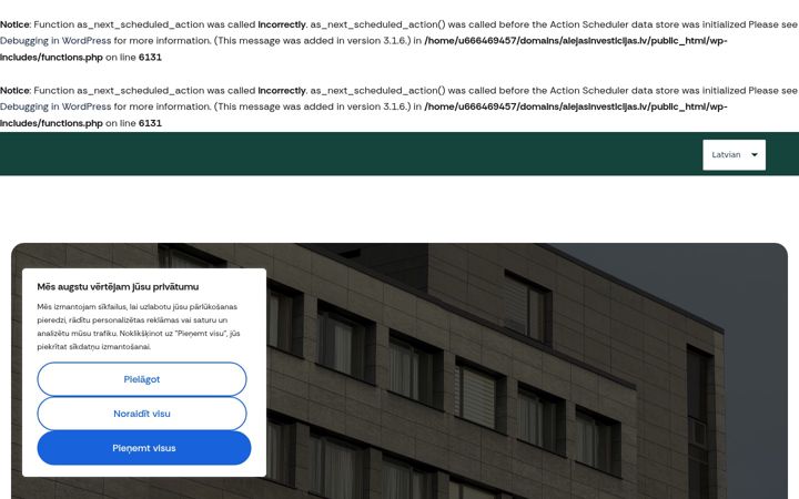 Screenshot of alejasinvesticijas.lv