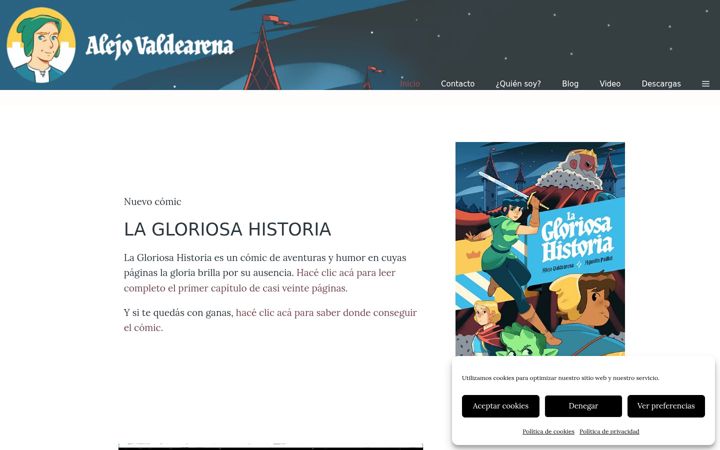 Screenshot of alejovaldearena.com