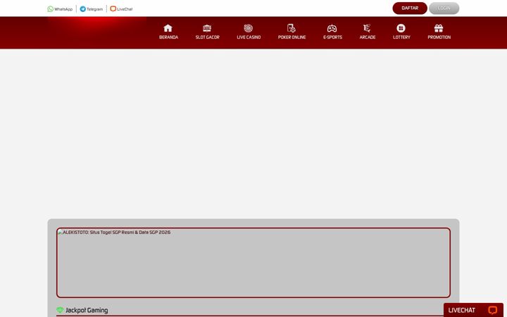 Screenshot of alekistoto.com