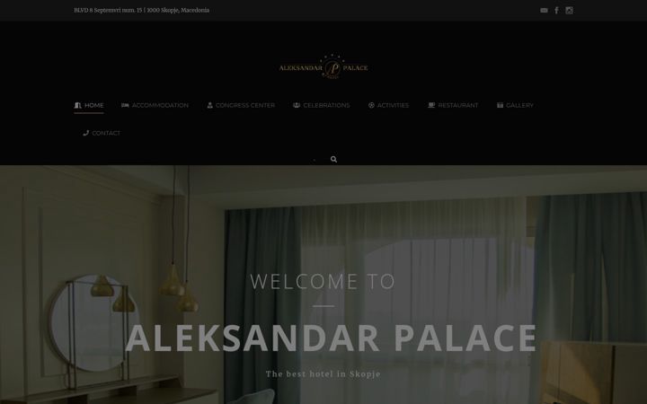Screenshot of aleksandarpalace.com.mk