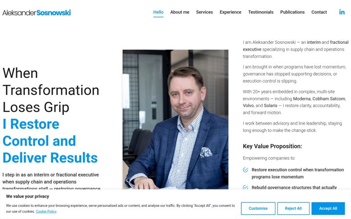 Screenshot of aleksandersosnowski.com