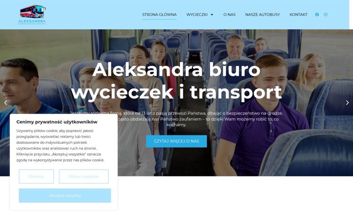 Snímek obrazovky aleksandra-transport.pl