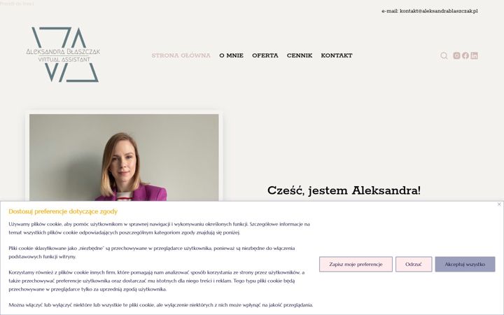 Snímek obrazovky aleksandrablaszczak.pl