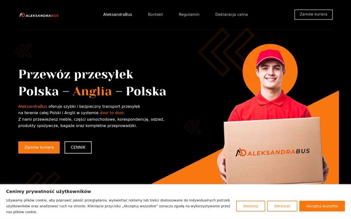 Snímek obrazovky aleksandrabus.pl