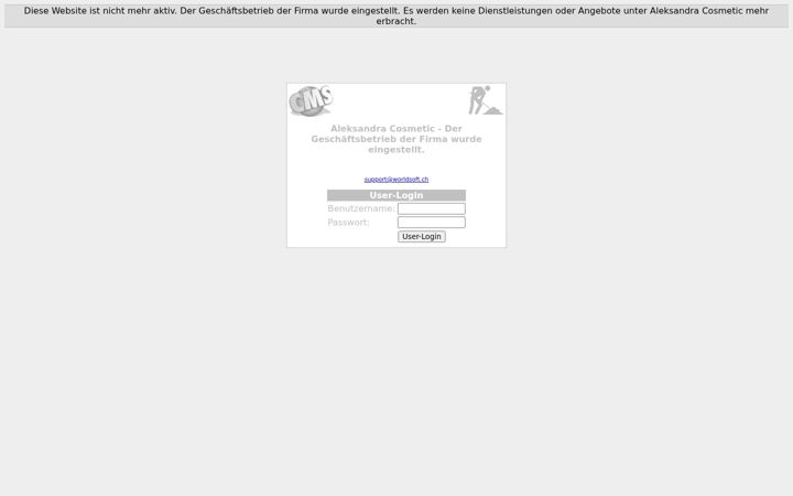 Screenshot of aleksandracosmetic.ch
