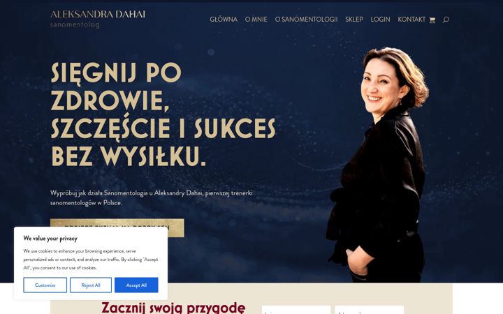 Snímek obrazovky aleksandradahai.com