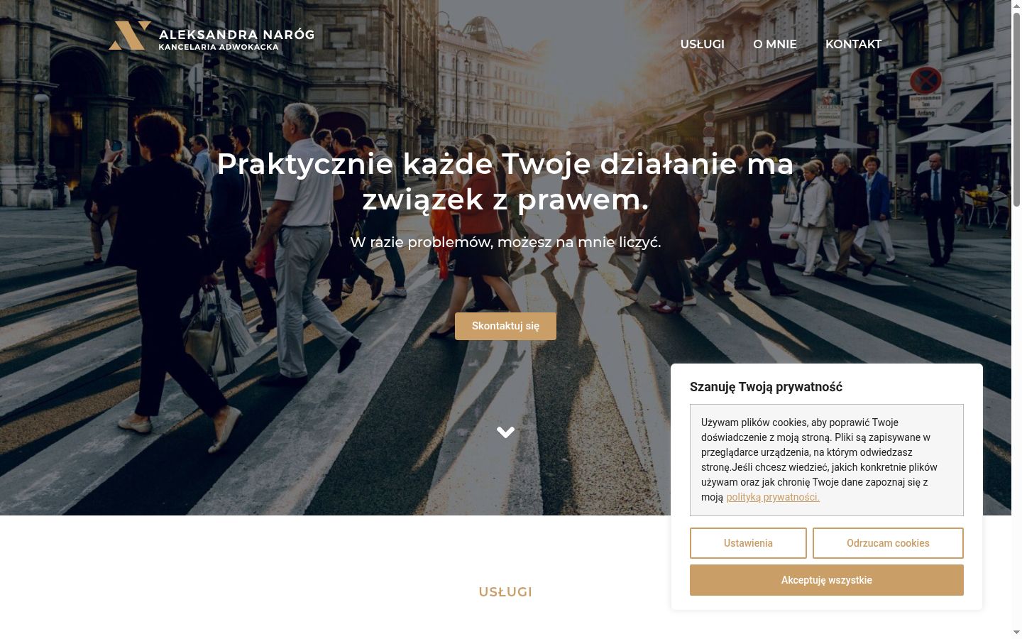 Zrzut ekranu banera zgody wyświetlanego przed jakąkolwiek interakcją