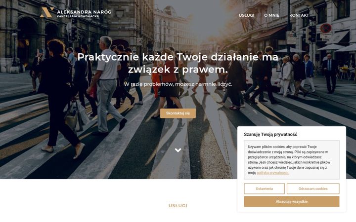 Zrzut ekranu aleksandranarog.pl
