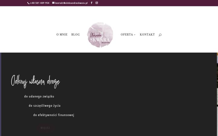 Screenshot of aleksandraskwara.pl