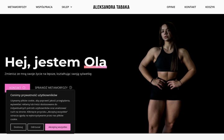 Skærmbillede af aleksandratabaka.pl