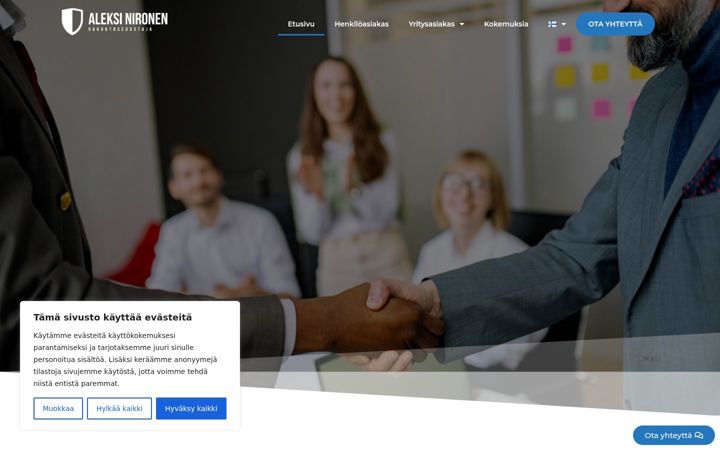 Screenshot of aleksinironen.fi