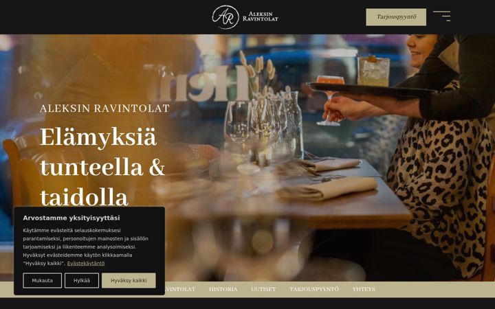 Screenshot of aleksinravintolat.fi
