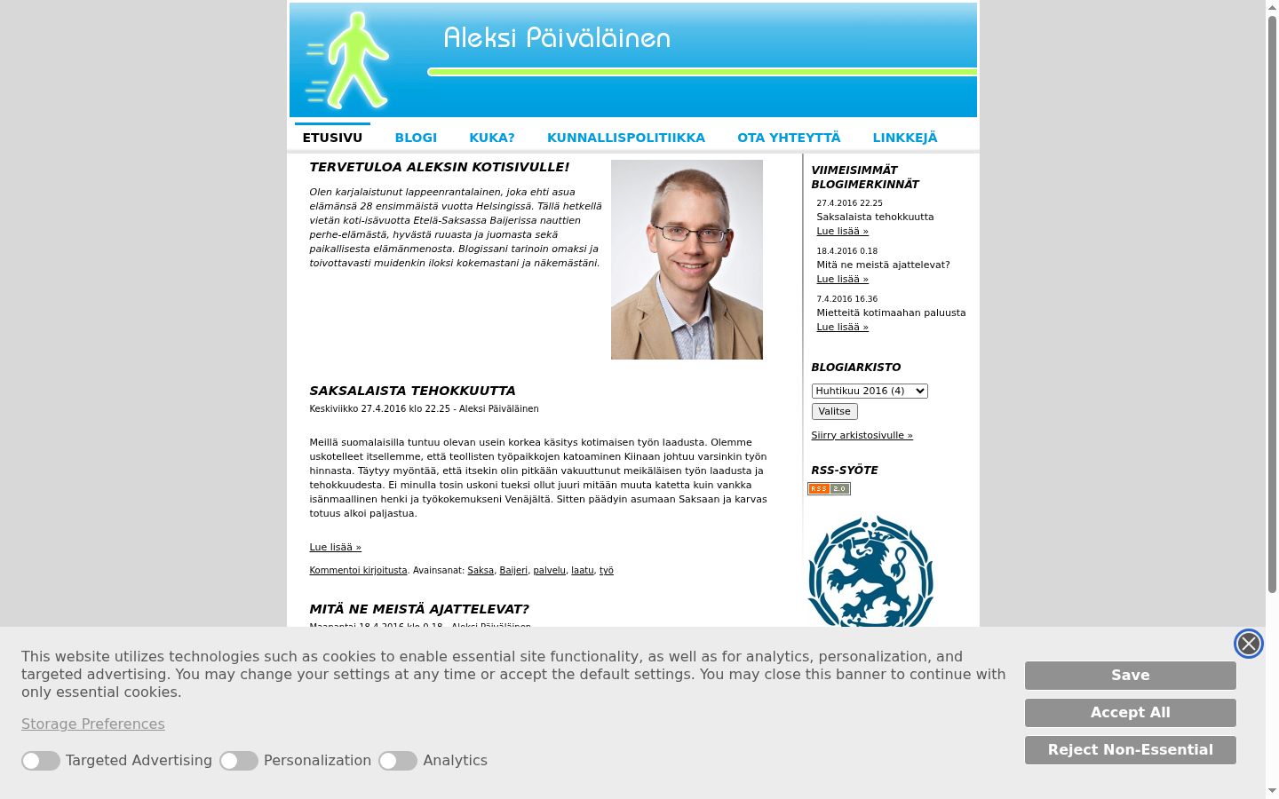 Screenshot tal-banner tal-kunsens muri qabel kwalunkwe interazzjoni