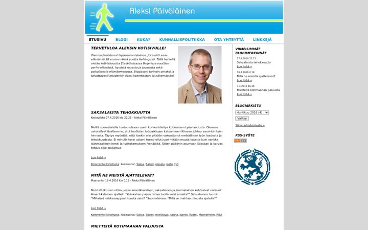 Screenshot of aleksipaivalainen.fi