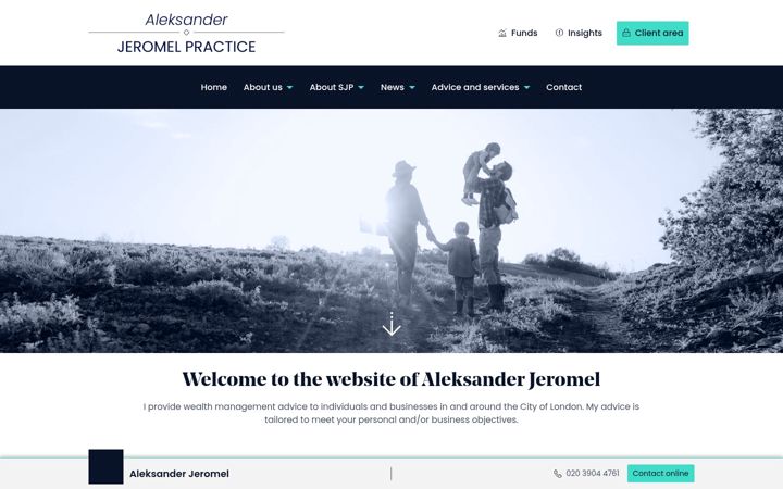 Screenshot of aleksjeromel.co.uk