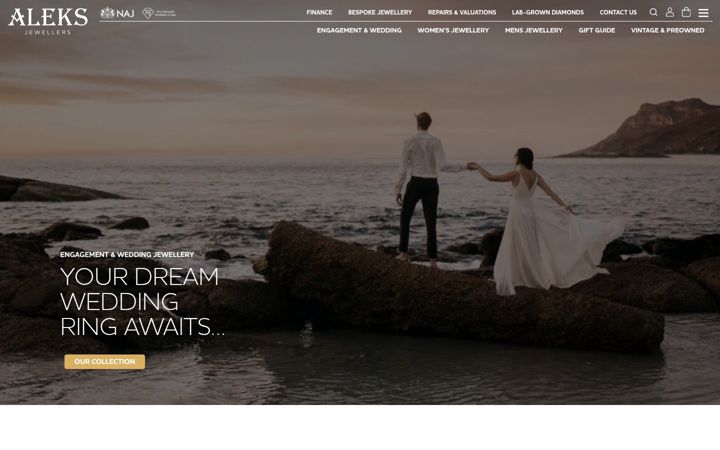Screenshot of aleksjewellers.co.uk