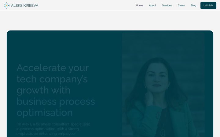 Screenshot of alekskireeva.com