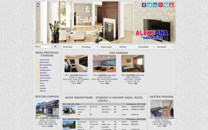 Screenshot of aleksuna-nekretnine.com