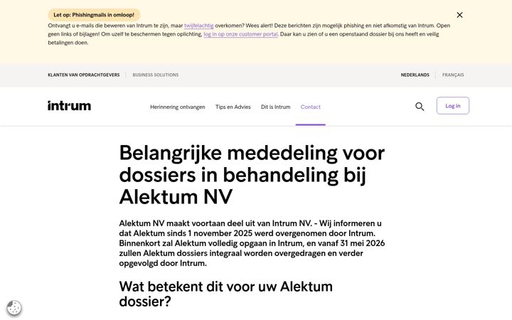 Screenshot of alektumgroup.be