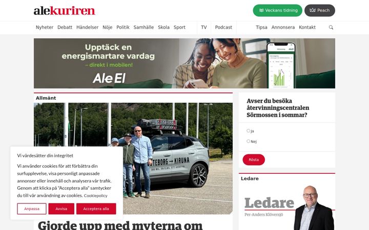 Screenshot of alekuriren.se