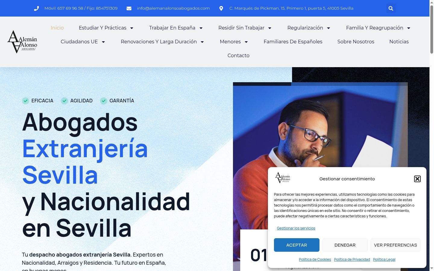 Screenshot del banner di consenso mostrato prima di qualsiasi interazione