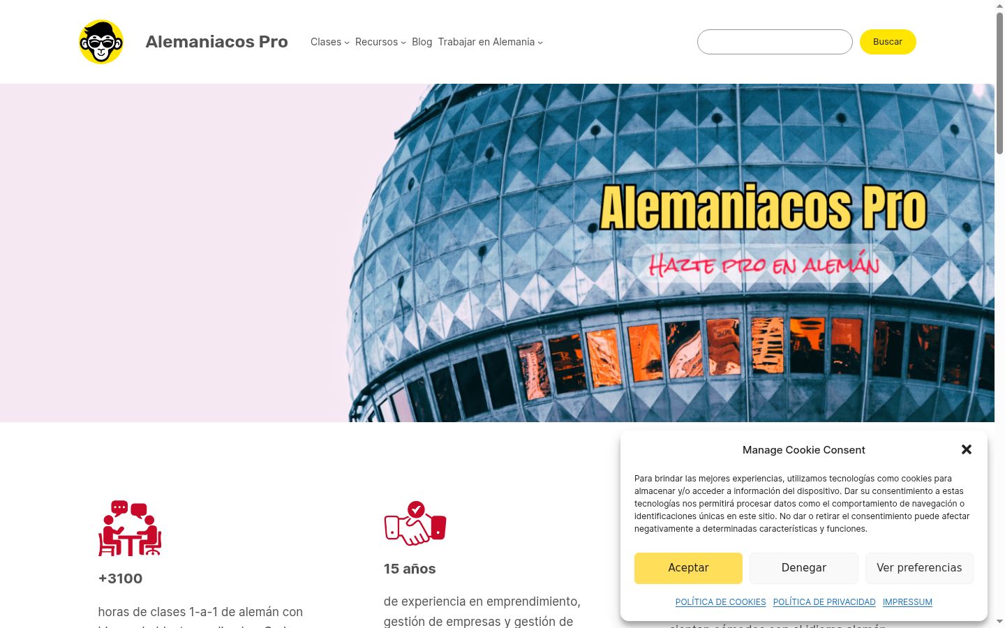 Screenshot del banner di consenso mostrato prima di qualsiasi interazione