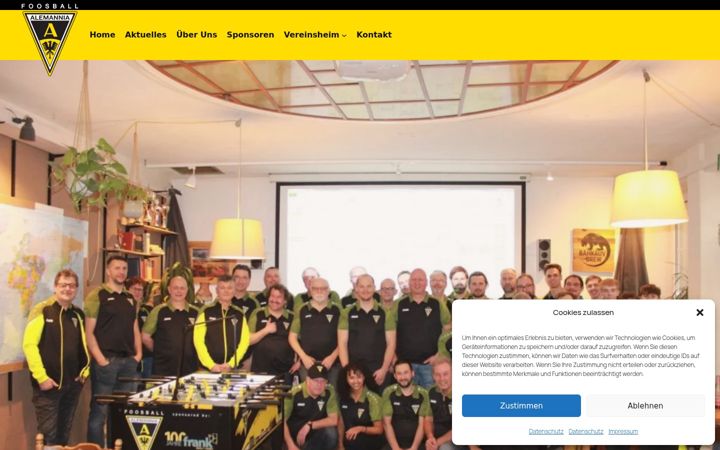 Screenshot of alemannia-foosball.de