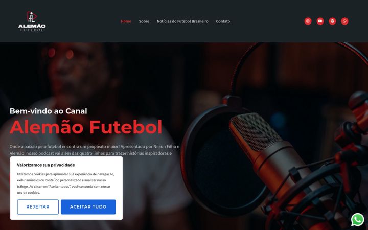 Screenshot of alemaofutebol.tv.br