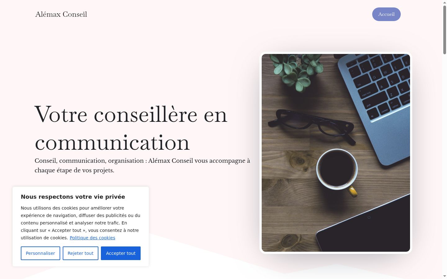 Screenshot of the consent banner shown before any interaction