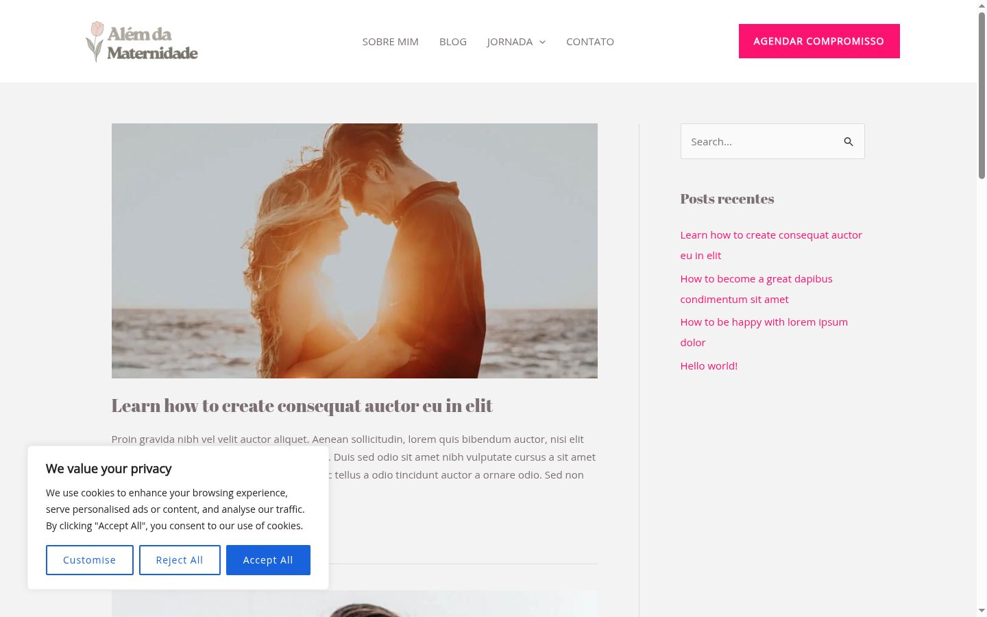 Screenshot of the consent banner shown before any interaction