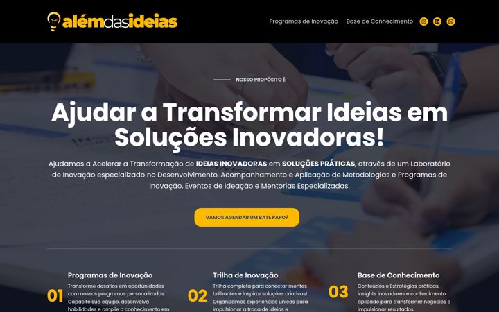 Screenshot ta' alemdasideias.com.br