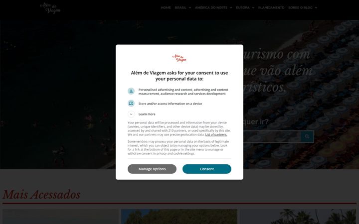 Screenshot of alemdeviagem.com.br