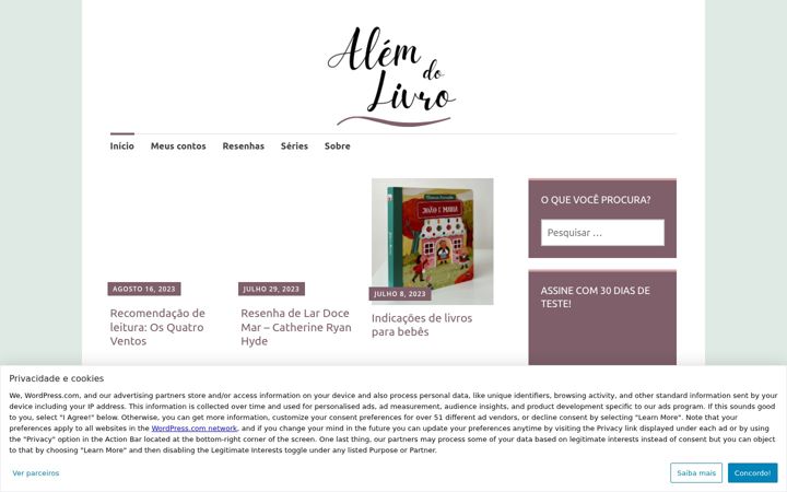 Screenshot of alemdolivro.com