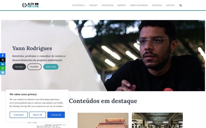 Screenshot of alemdoroteiro.com