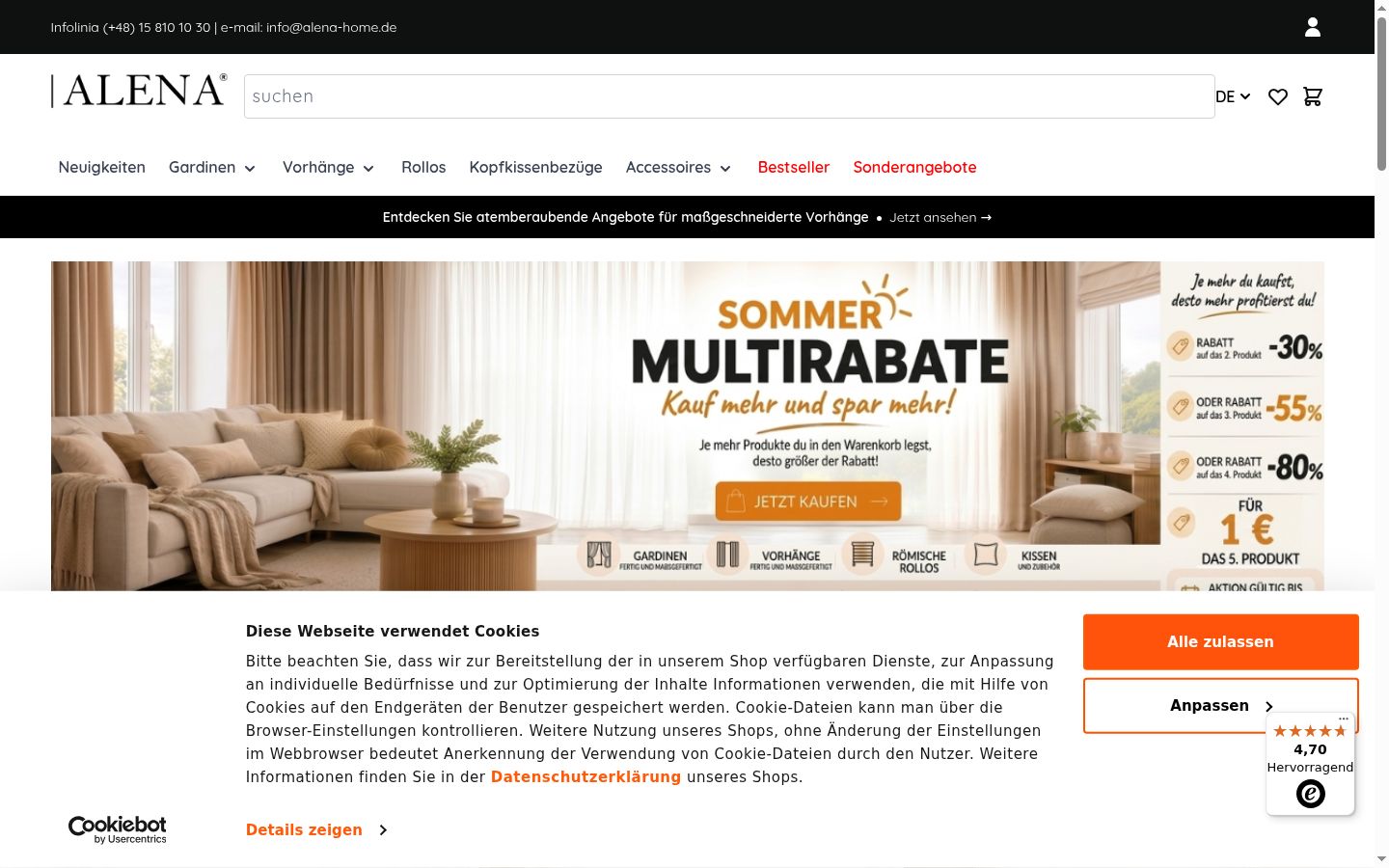 Screenshot van de toestemmingsbanner zoals getoond vóór enige interactie