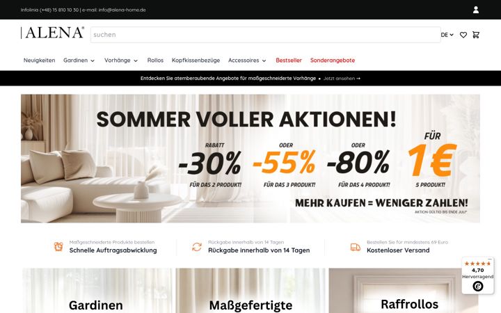 Screenshot of alena-home.de