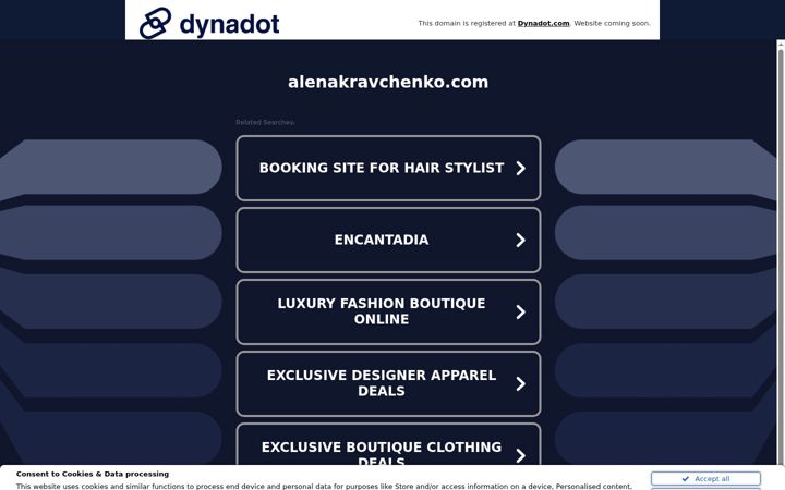 Screenshot of alenakravchenko.com