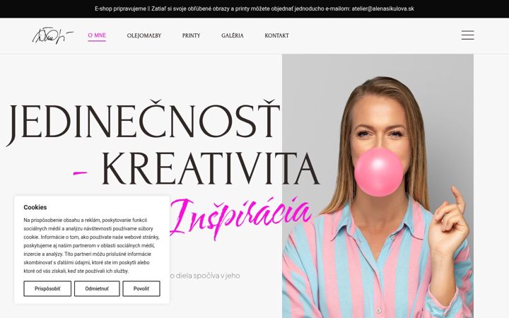 Screenshot of alenasikulova.sk