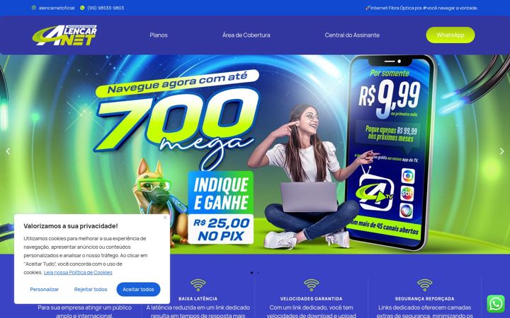 Screenshot of alencarnet.com.br
