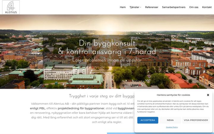 Screenshot of aleniusab.se