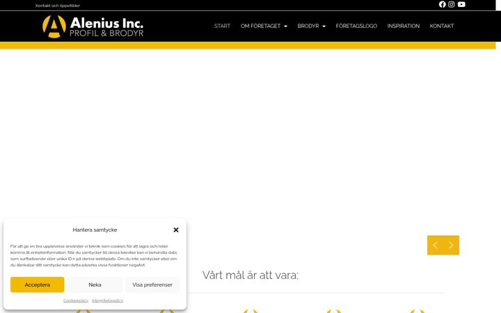 Screenshot of aleniusinc.se