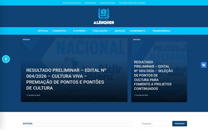Screenshot of alenquer.pa.gov.br