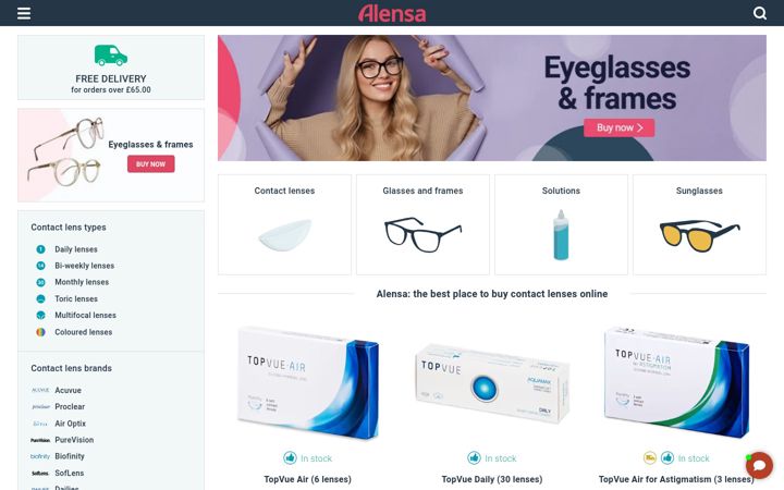 Screenshot of alensa.co.uk